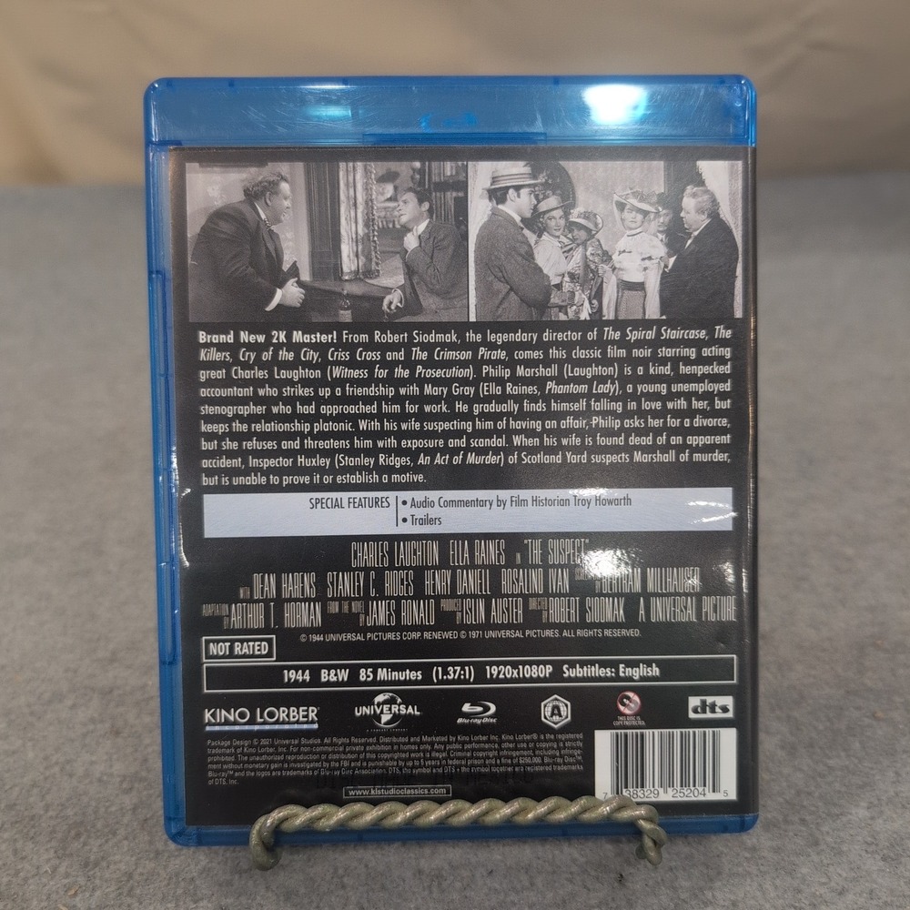 The Suspect Blu-ray Kino Lorber Charles Laughton Ella Raines Film Noir 1944 2K - Picture 2 of 2